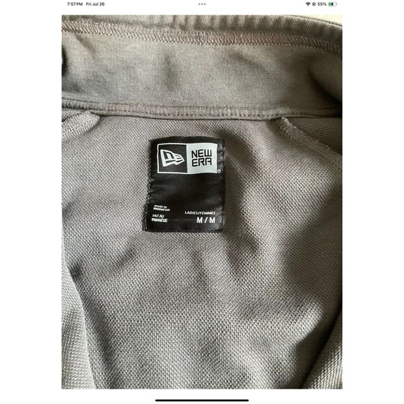 New Era Women’s 1/2 Zip Mock Neck Long Sleeve Mild Cropped Sweatshirt Gray Sz M - Picture 3 of 7